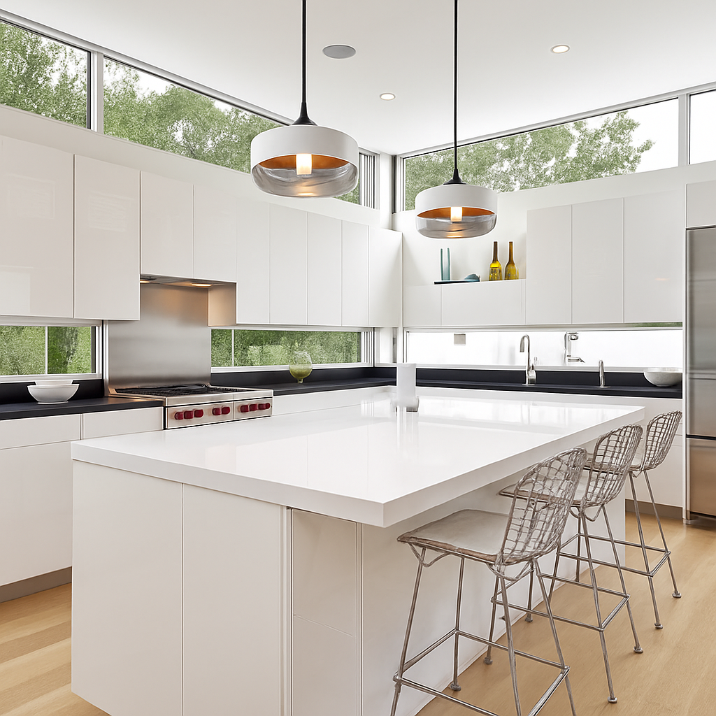 Suspension moderne design en verre et métal Loft - vue 5 sur 21