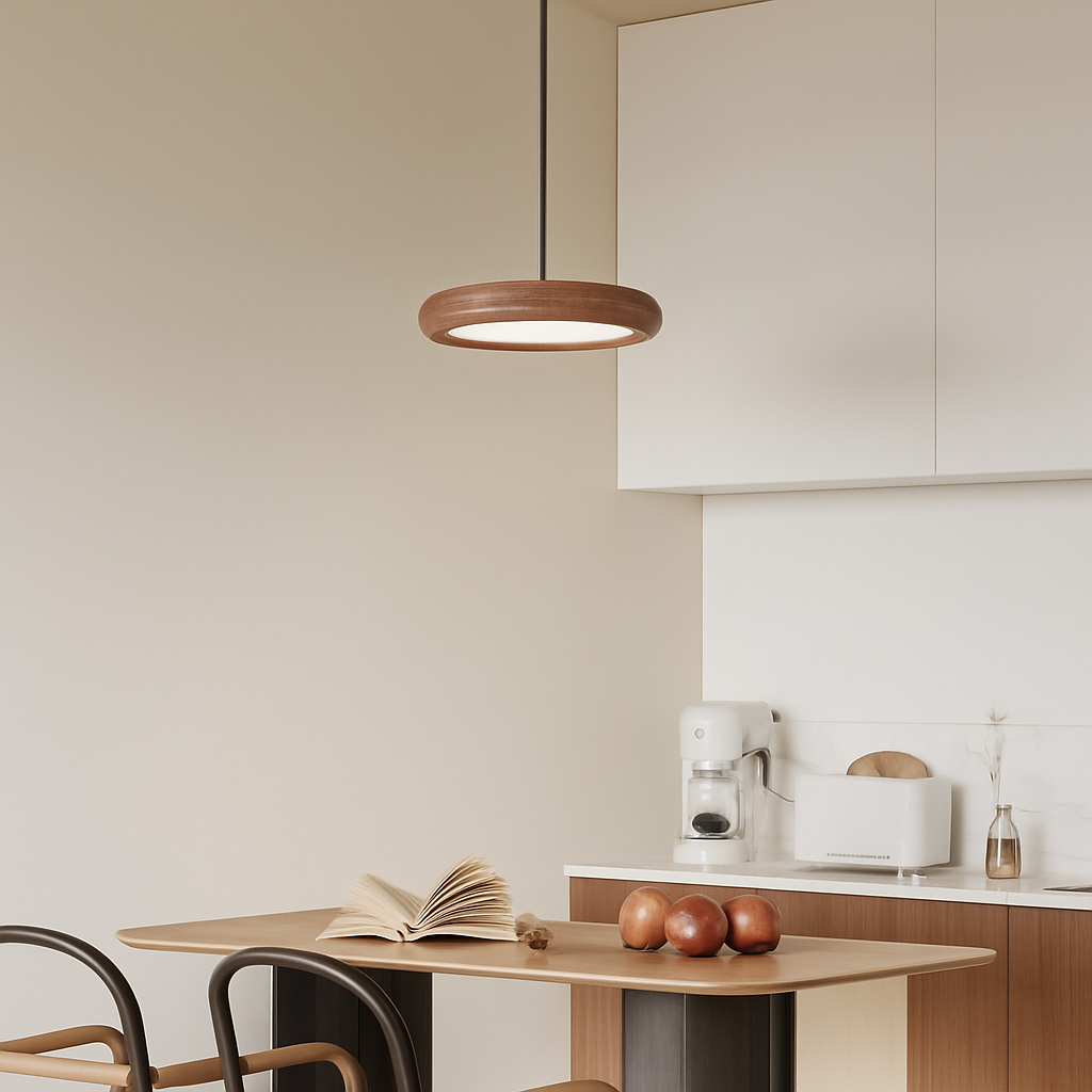 suspension moderne en bois à trois têtes minimaliste - vue 5 sur 12