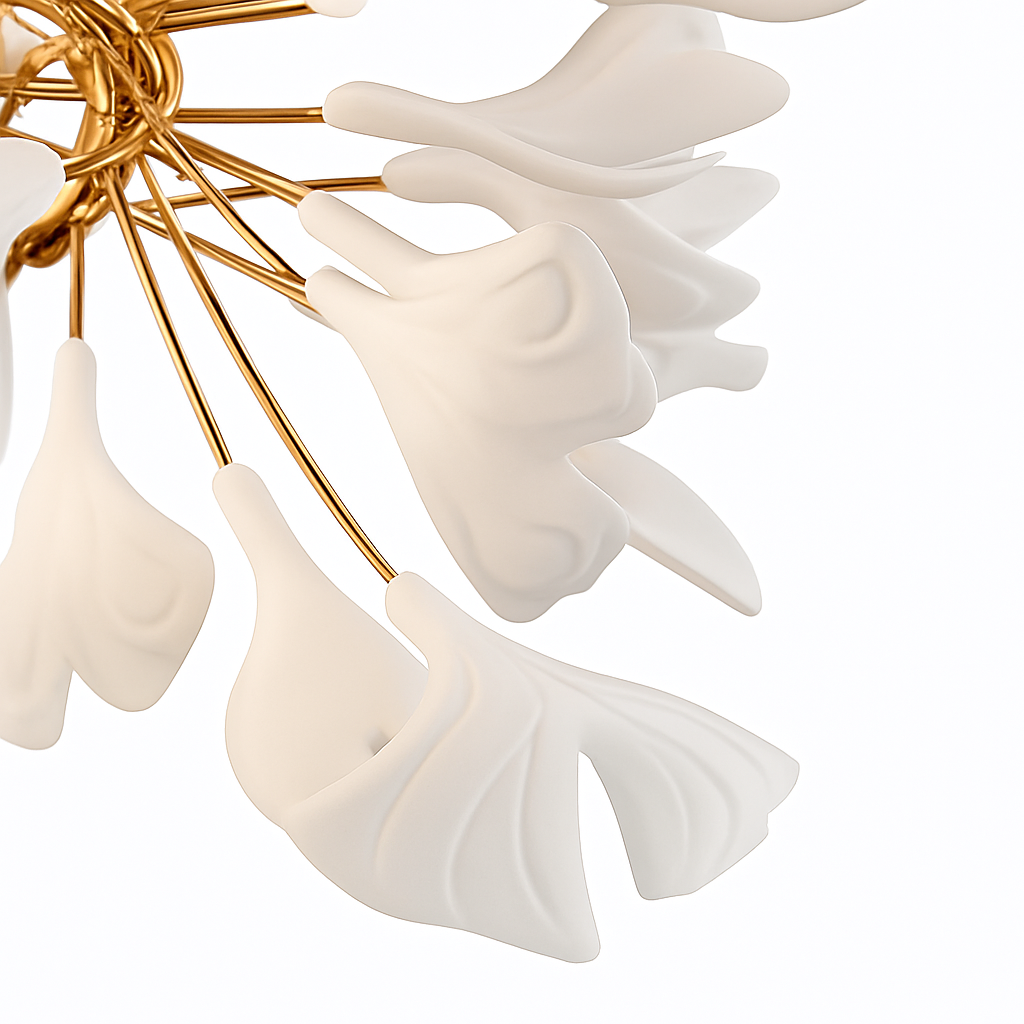 suspension moderne en forme de feuilles d'acrylique avec cordon réglable - vue 7 sur 10