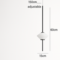 suspension moderne en verre avec fil métallique réglable