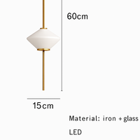 suspension moderne en verre avec fil métallique réglable