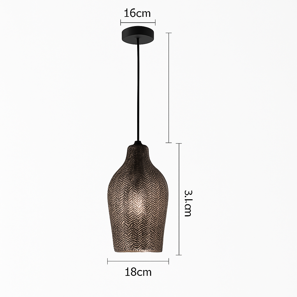 Suspension moderne en verre fumé (plusieurs formes) Guezra - vue 15 sur 16