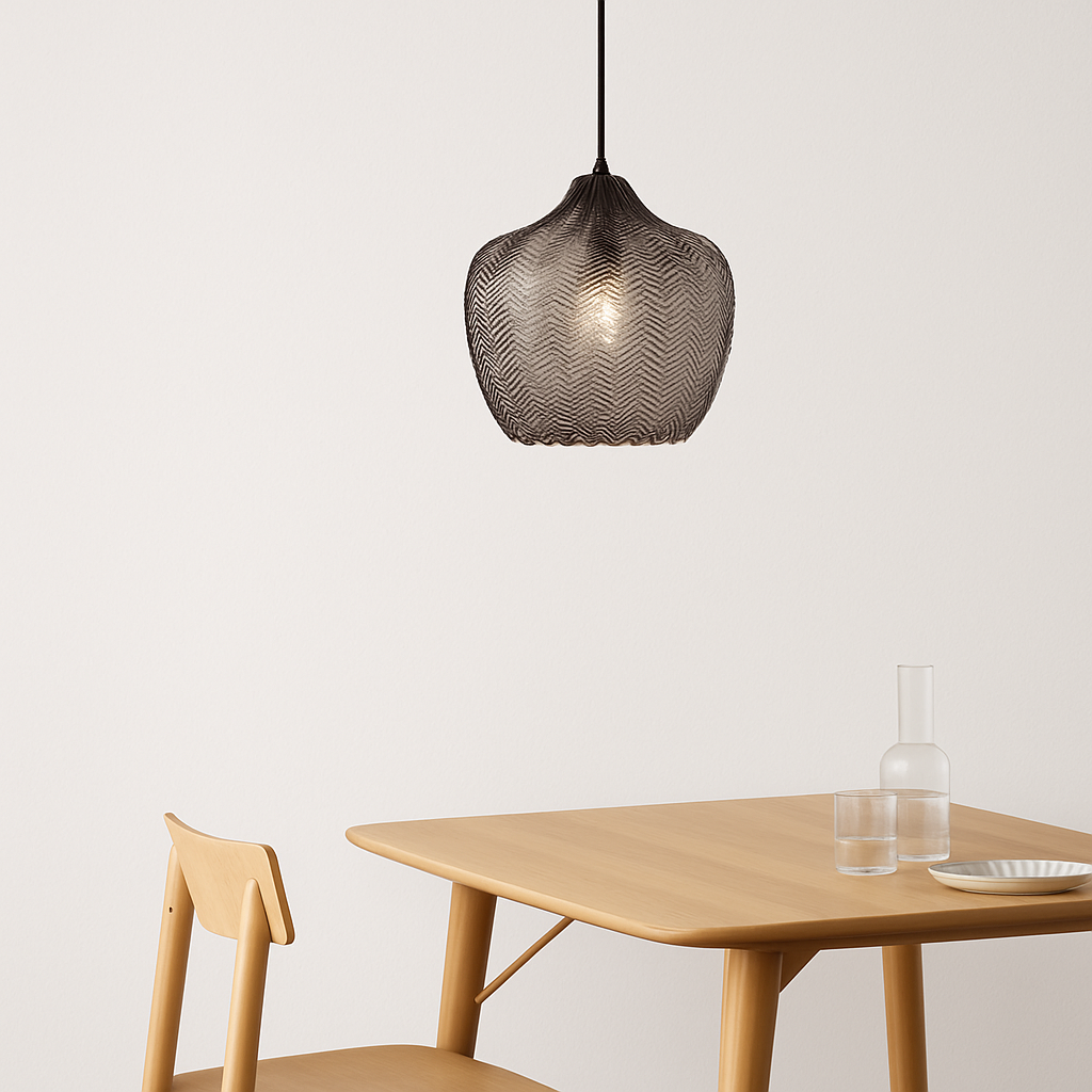 Suspension moderne en verre fumé (plusieurs formes) Guezra - vue 4 sur 16