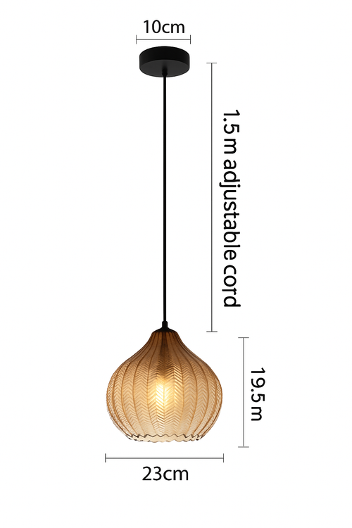 Suspension moderne en verre fumé (plusieurs formes) Guezra - vue 10 sur 16