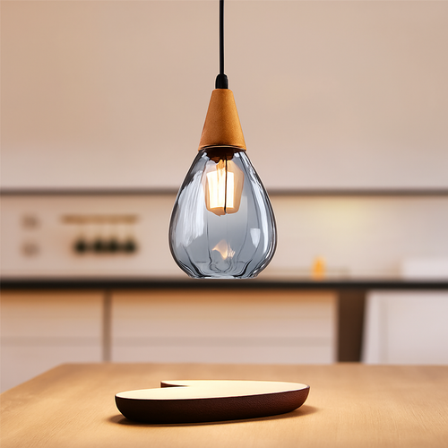 suspension moderne en verre gouttelettes d'eau luminaire décoratif