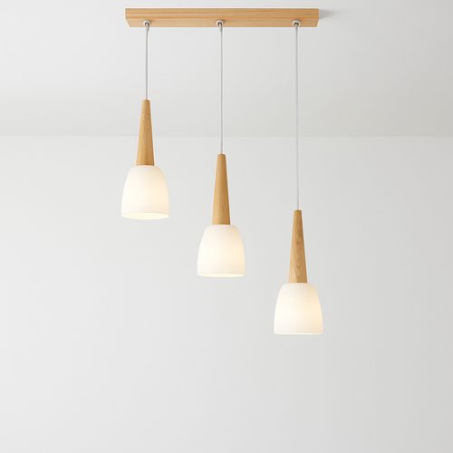suspension modernes en bois gzmj avec support led - vue 10 sur 10