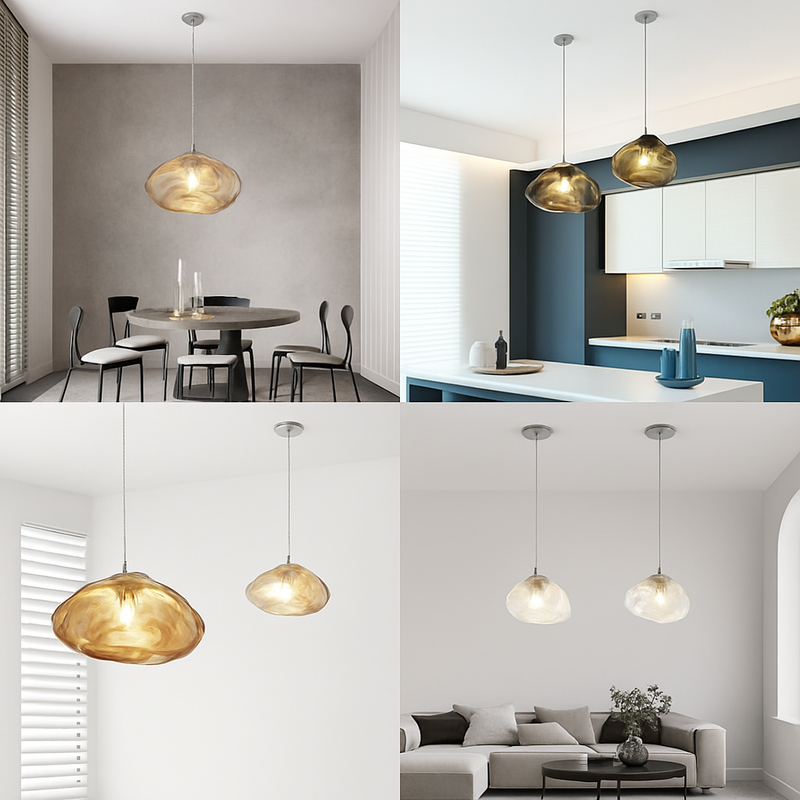 Suspension nordique en verre au Design nuage