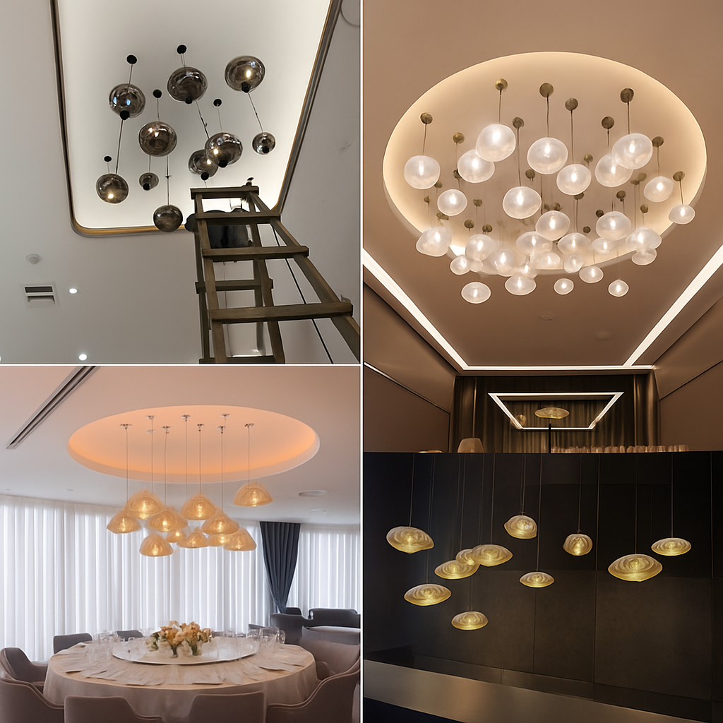 Suspension nordique en verre au Design nuage - vue 6 sur 9