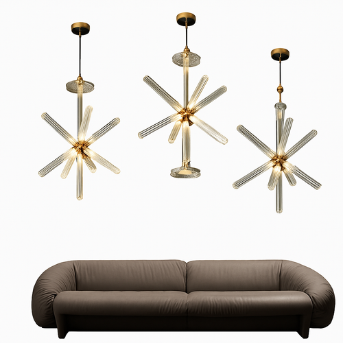 suspension nordique en verre transparent pour éclairage décoratif - vue 4 sur 20