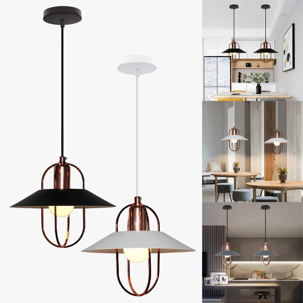 suspension nordique moderne en aluminium décor vintage éclairage led