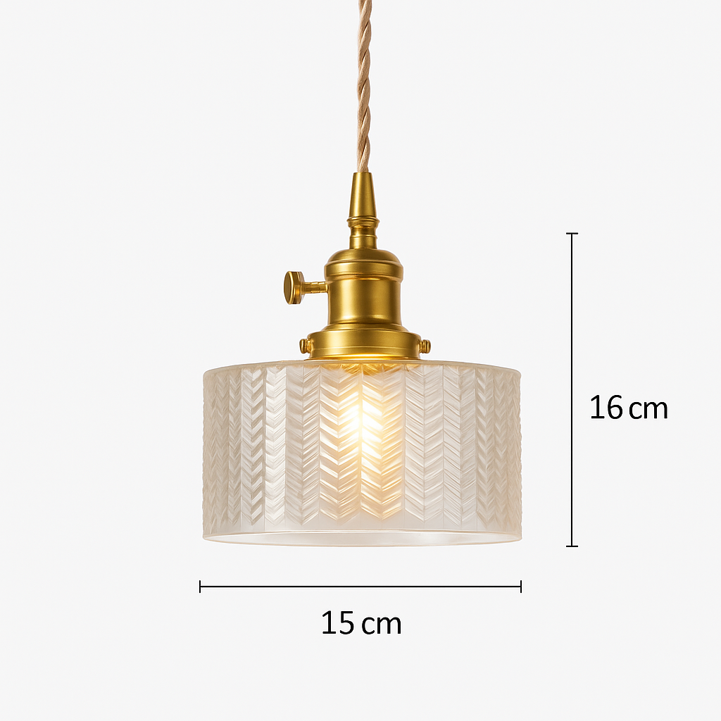 suspension nordique vintage rustique en cuivre wabi-sabi luminaire - vue 10 sur 15
