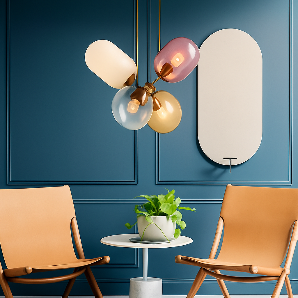 suspension nordiques postmodernes en verre led décoratives - vue 4 sur 7