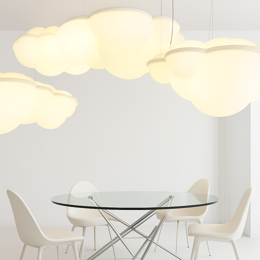 suspension nuvola nordique nuages led décoration design italien - vue 4 sur 16