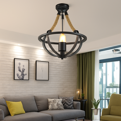 suspension rétro en corde pour décoration intérieure élégante - vue 5 sur 7