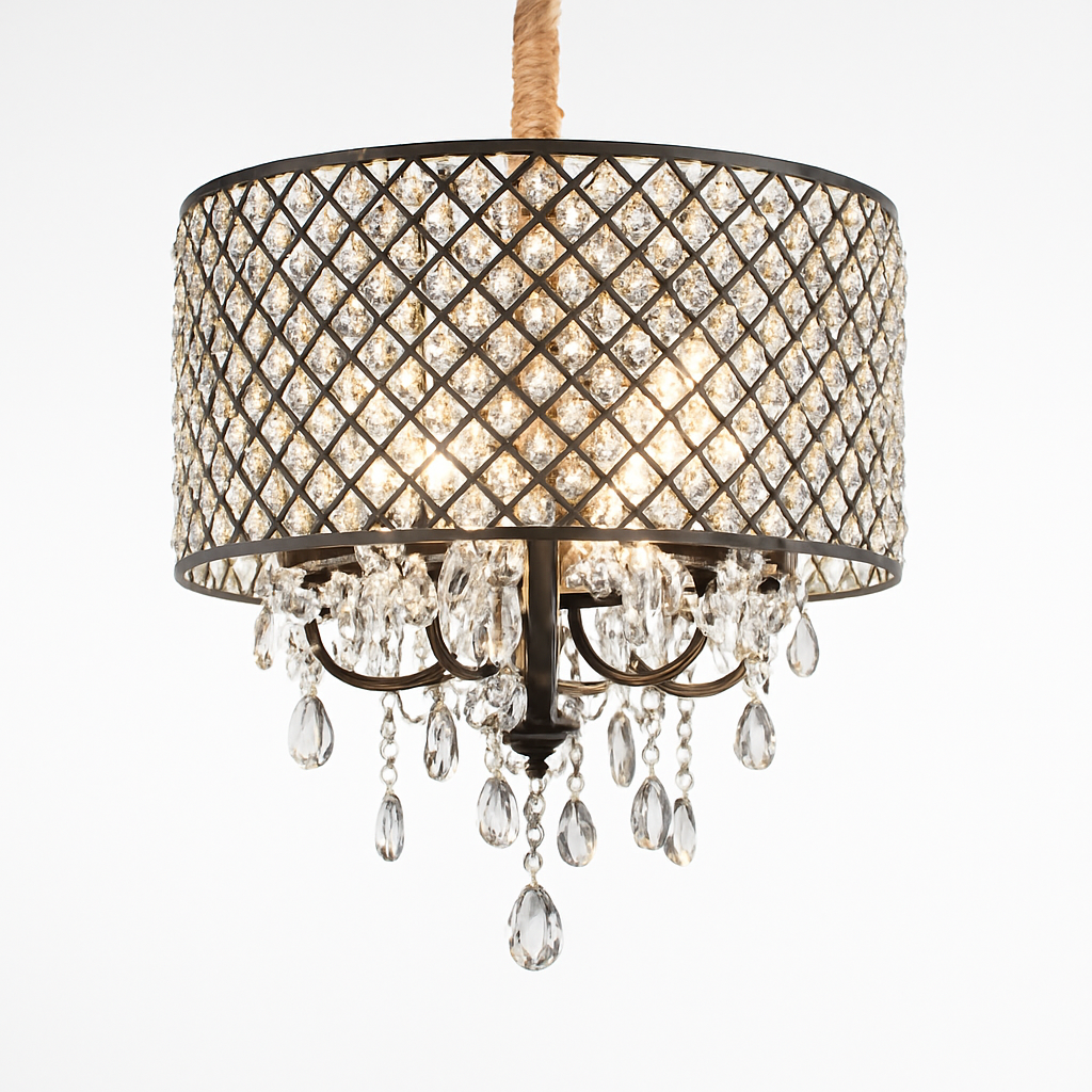 suspension rétro en cristal pour éclairage décoratif élégant - vue 3 sur 7