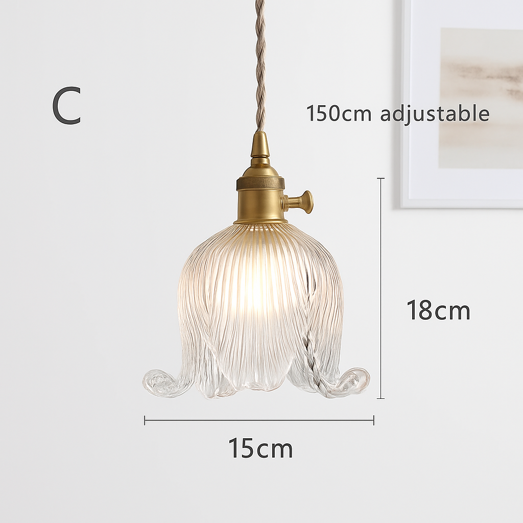 suspension rétro en laiton et verre gravé design élégant pour restaurant - vue 10 sur 13