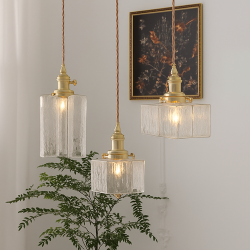 suspension rétro en verre pour éclairage intérieur élégant - vue 3 sur 9