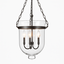 Suspension rustique en verre et métal rétro