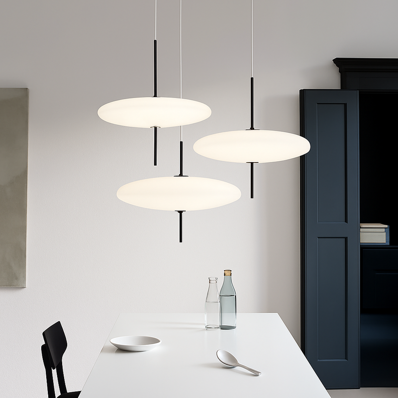 Suspension soucoupe volante modernes noires/blanches