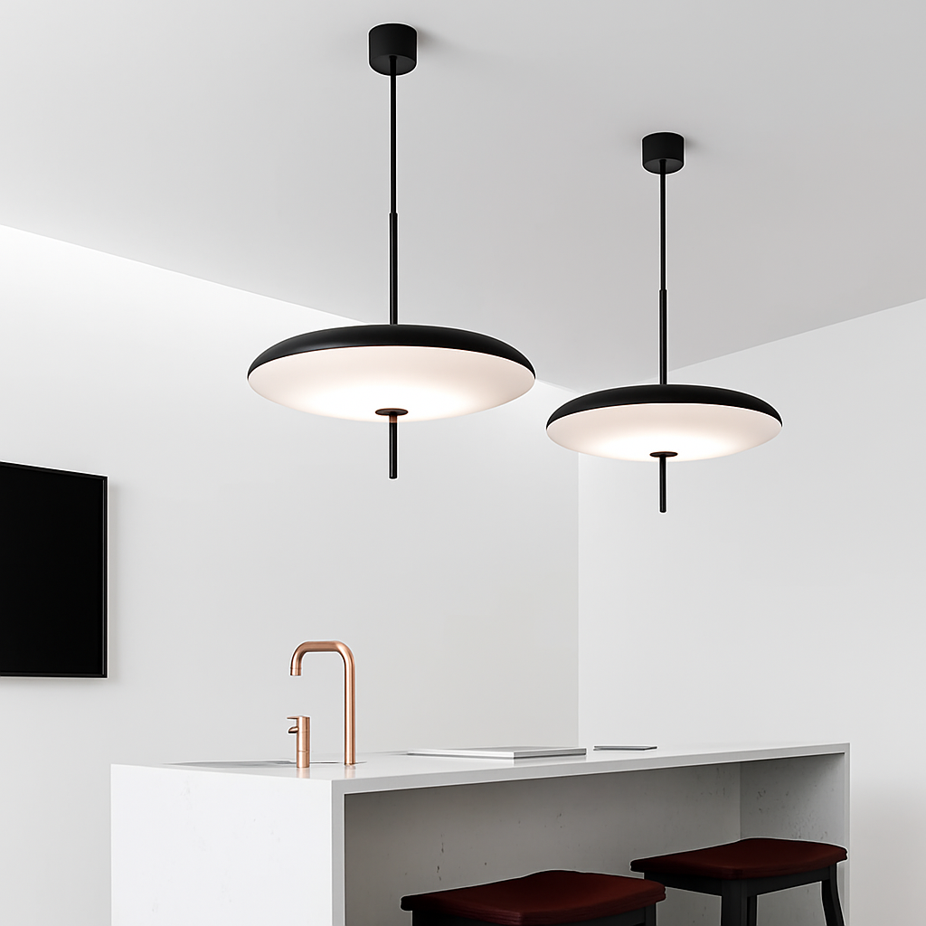 Suspension soucoupe volante modernes noires/blanches - vue 5 sur 10