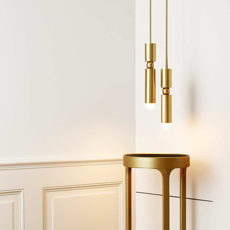 suspension tube doré pour luminaires modernes et élégants