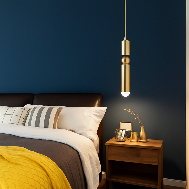 suspension tube doré pour luminaires modernes et élégants