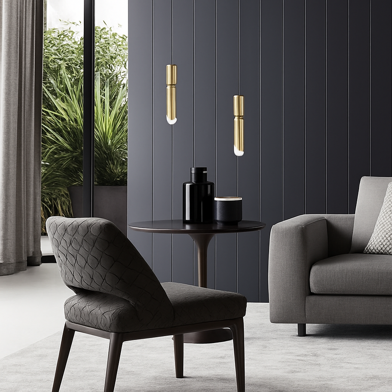 suspension tube doré pour luminaires modernes et élégants