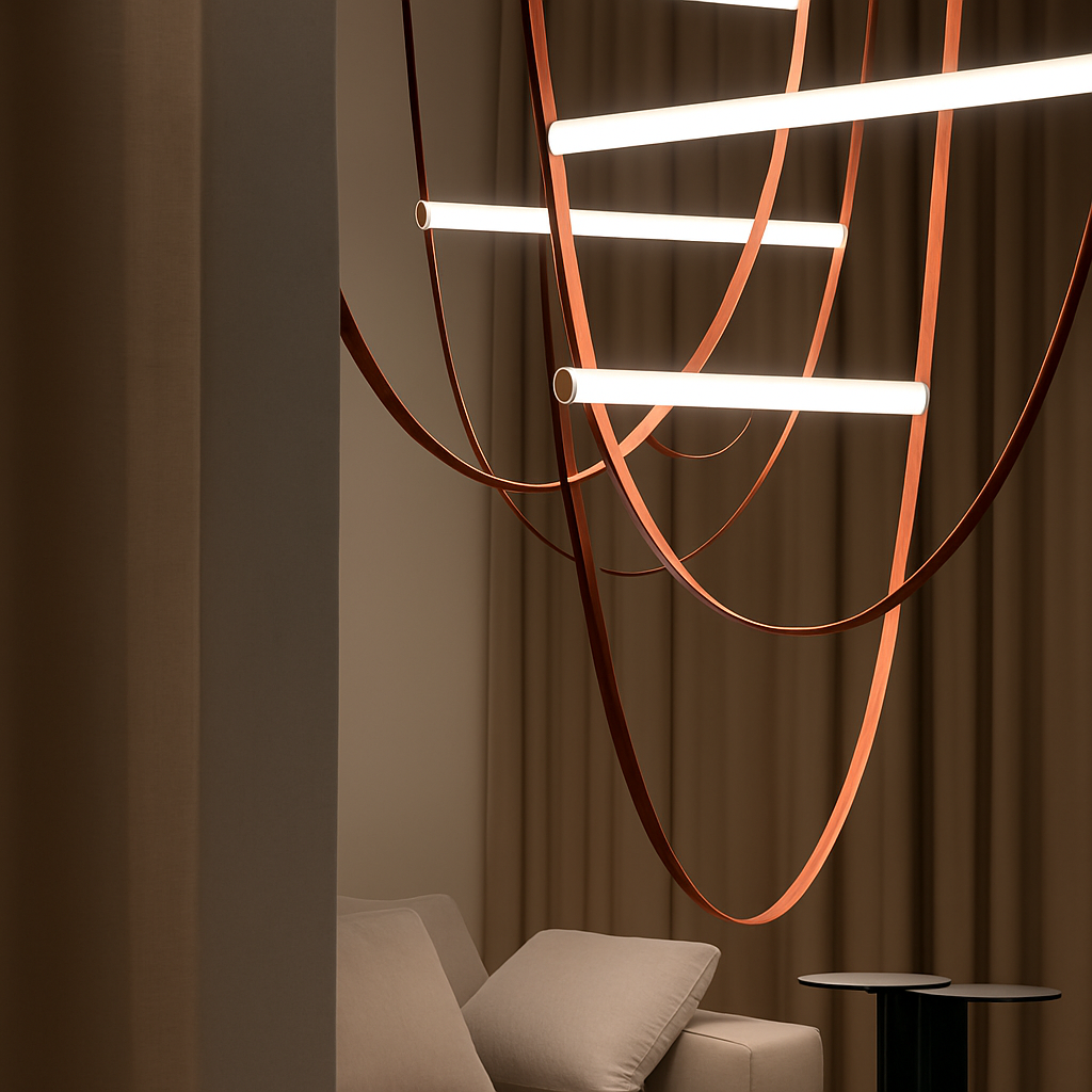 Suspension tubes verre design avec ceinture - vue 3 sur 10