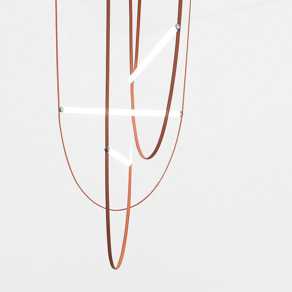 Suspension tubes verre design avec ceinture - vue 5 sur 10