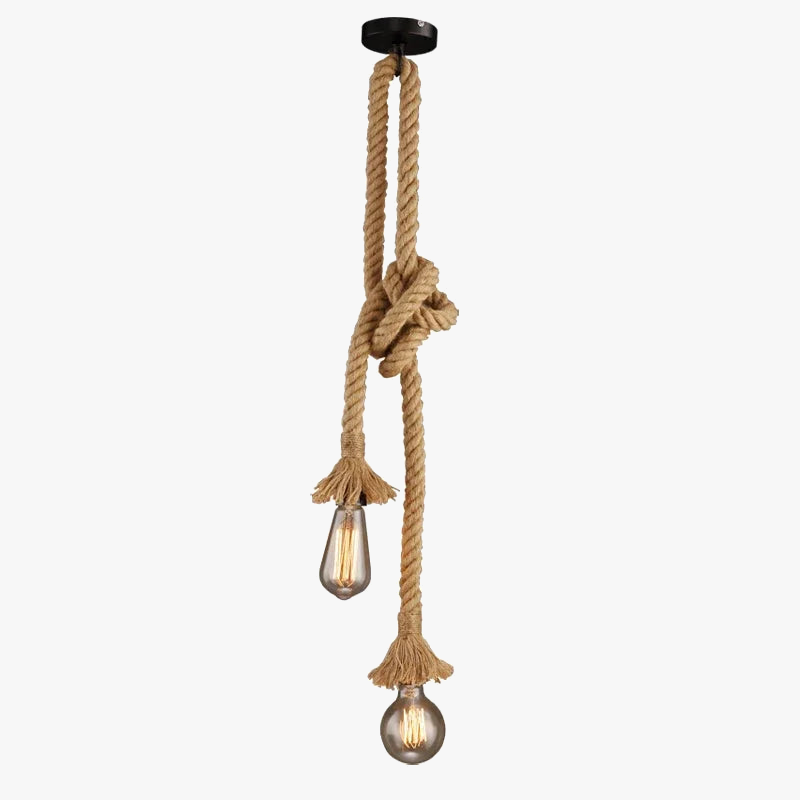 suspension vintage en corde de chanvre rétro éclairage industriel