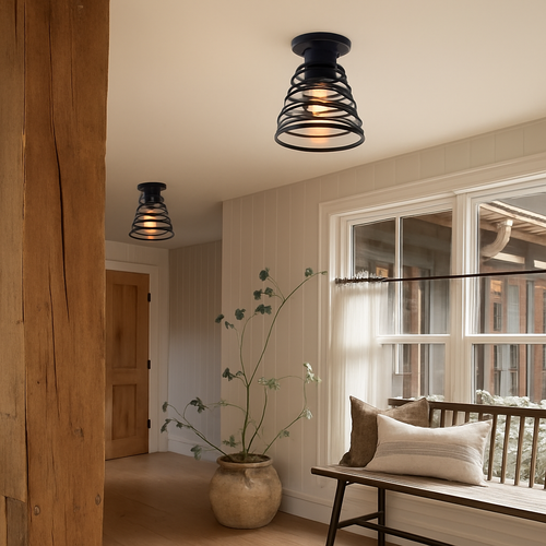 Suspension vintage en fer forgé pour intérieur moderne - vue 7 sur 18