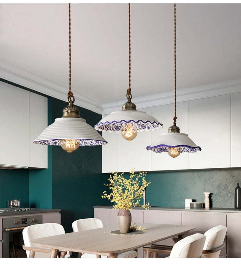 suspension vintage en porcelaine pour café et boutique