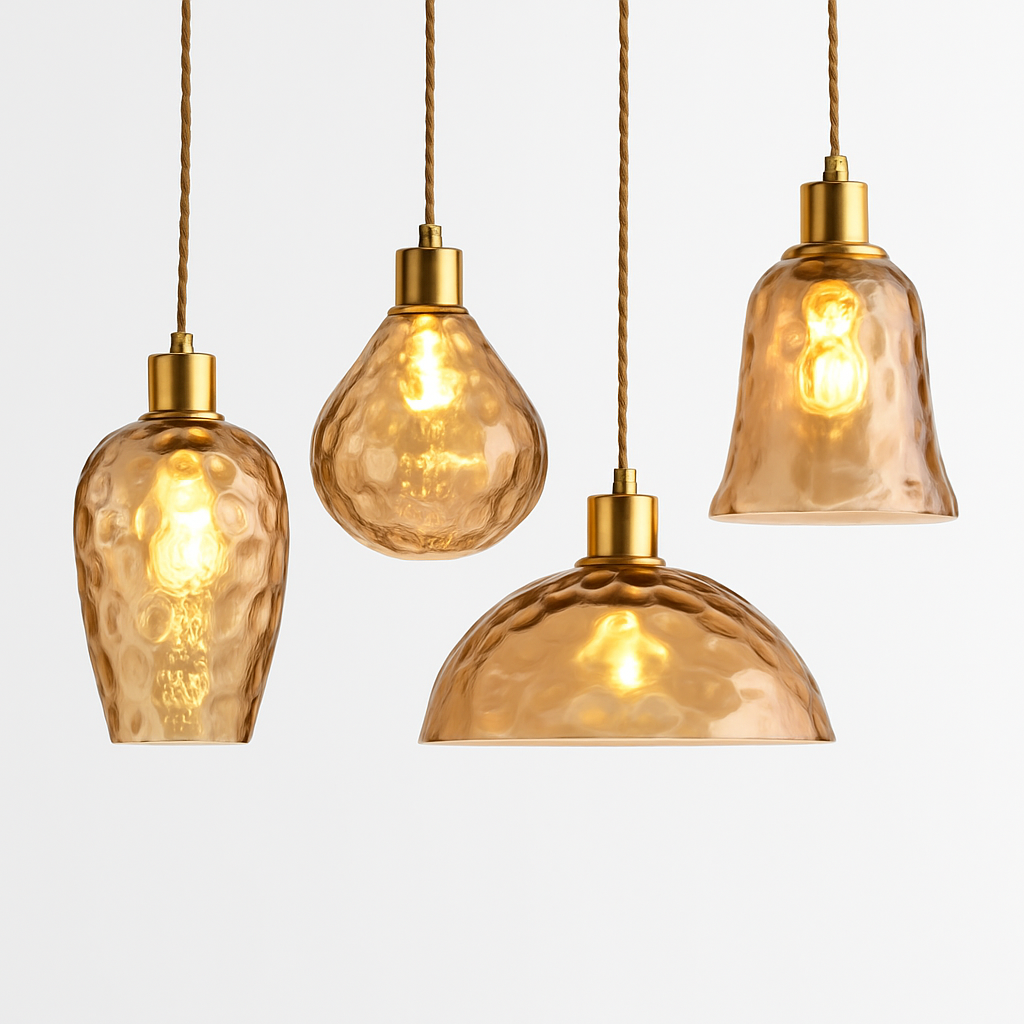 suspension vintage en verre coloré pour décoration nordique et loft