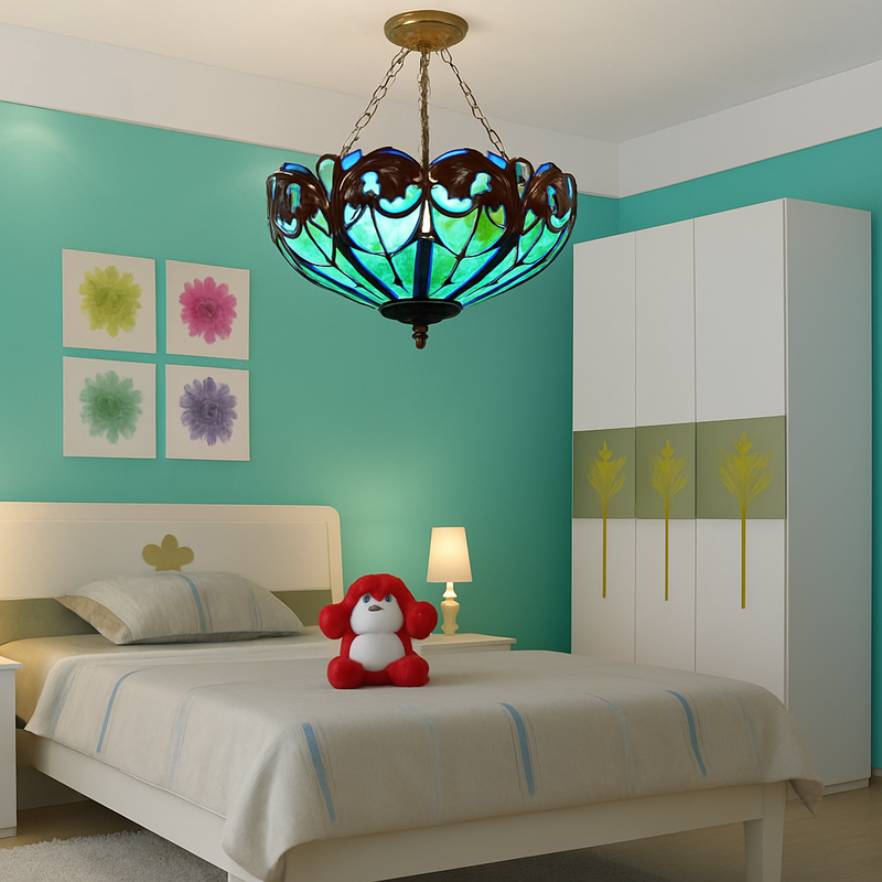 suspension vintage en verre teinté pour décoration artistique