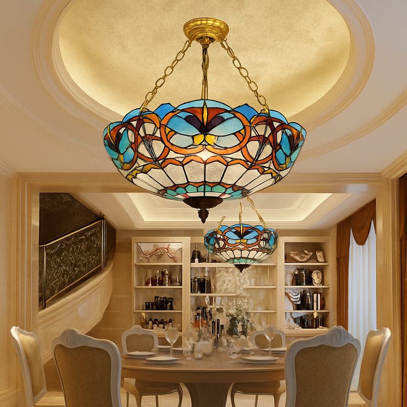 suspension vintage en verre teinté pour décoration artistique