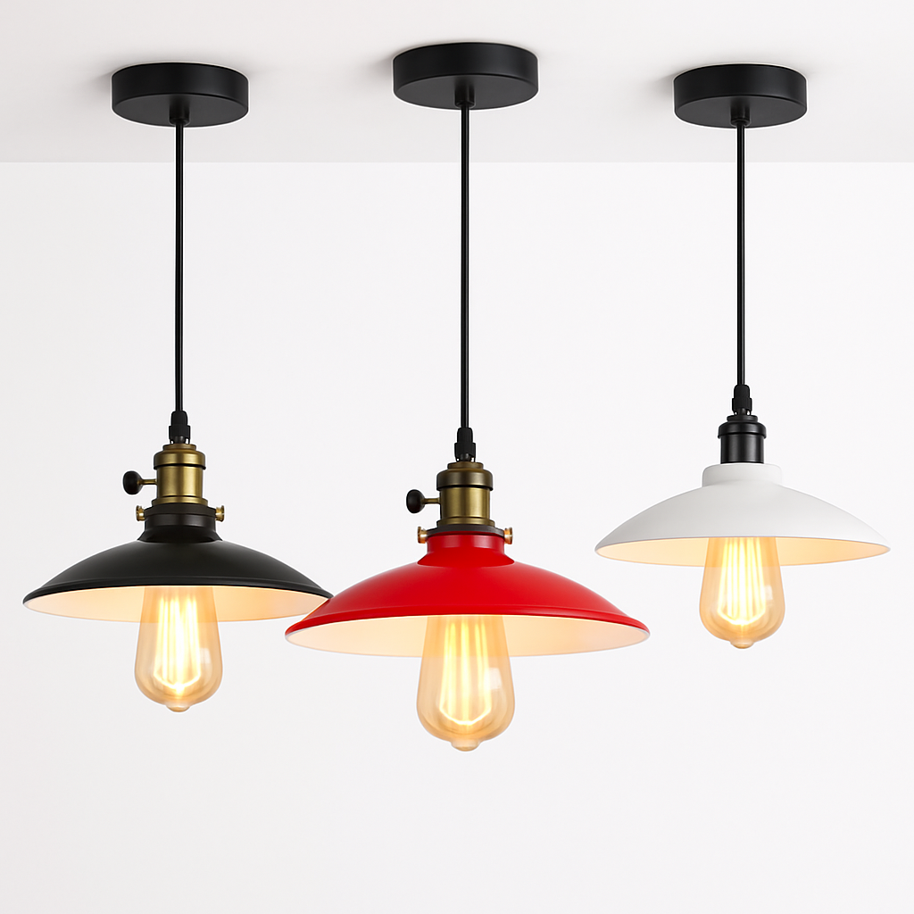 Suspension vintage à LED style rétro en métal - vue 5 sur 9