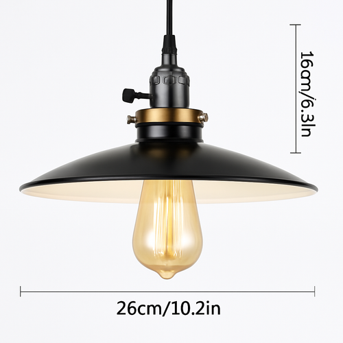 Suspension vintage à LED style rétro en métal