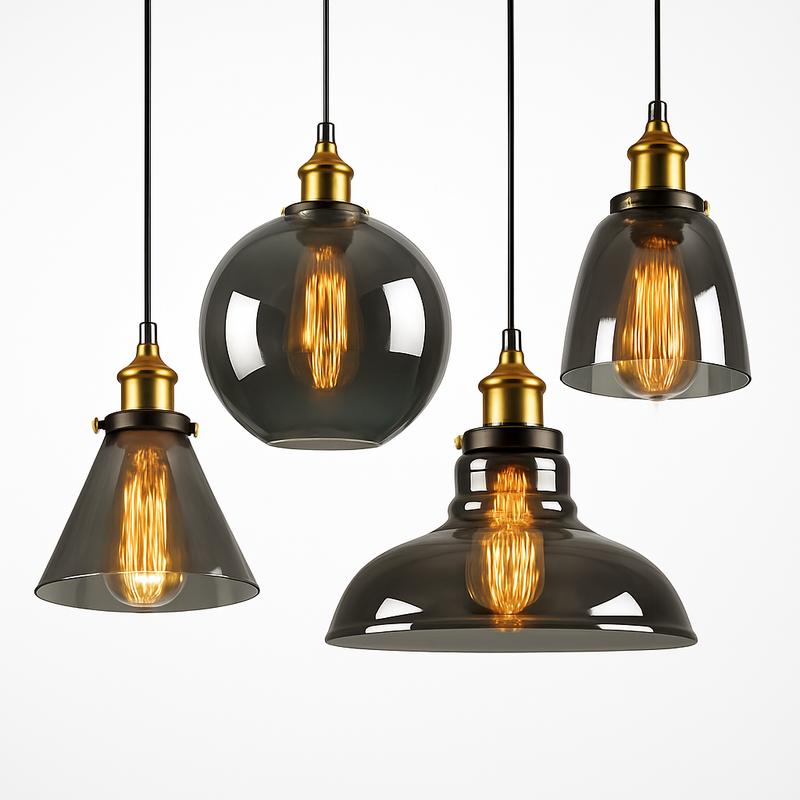 suspension vintage nordique en verre industriel pour bar