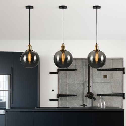 suspension vintage nordique en verre industriel pour bar - vue 3 sur 30