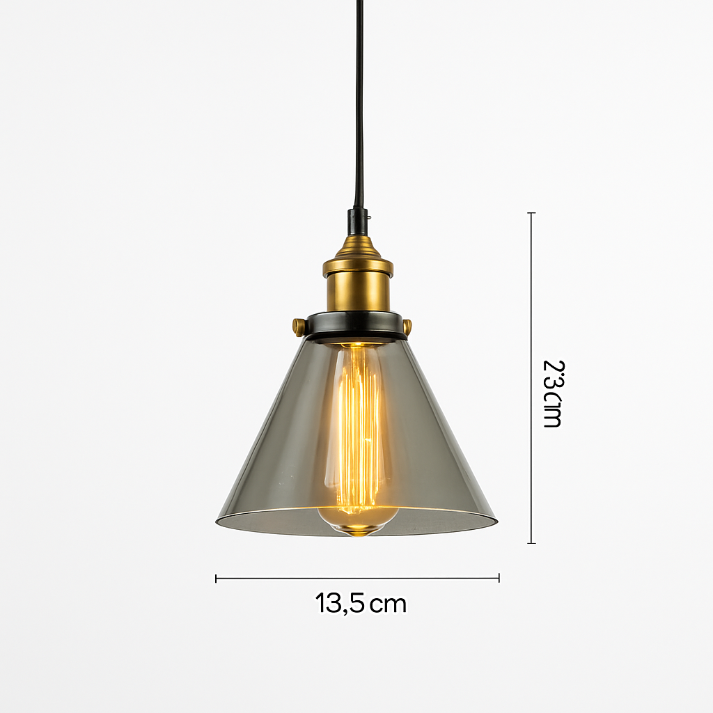 suspension vintage nordique en verre industriel pour bar - vue 12 sur 30