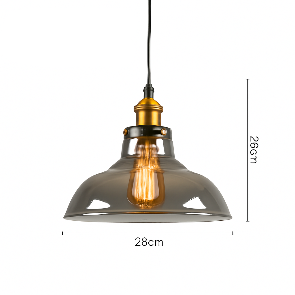 suspension vintage nordique en verre industriel pour bar - vue 20 sur 30