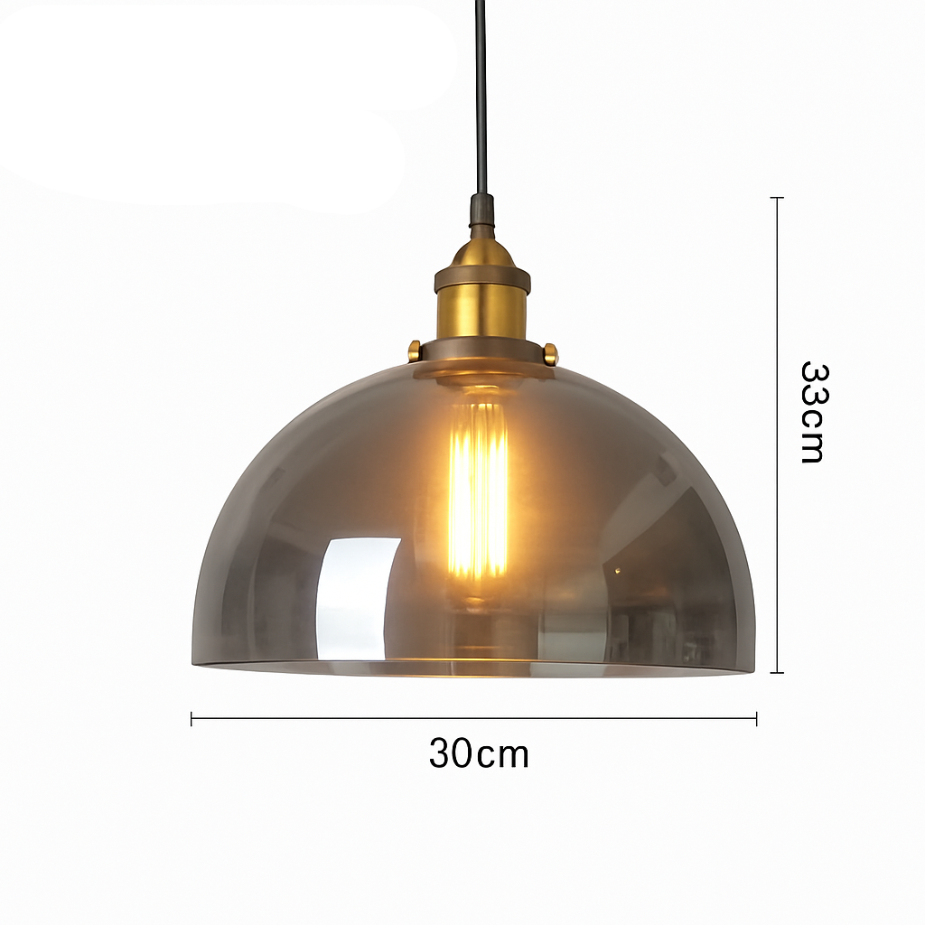 suspension vintage nordique en verre industriel pour bar - vue 22 sur 30