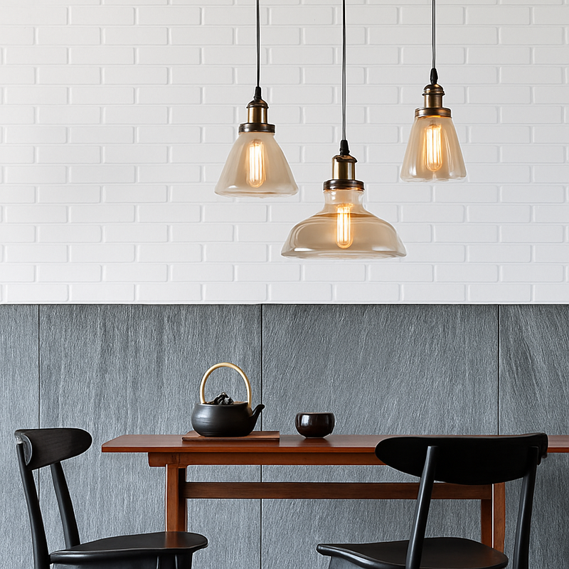 suspension vintage nordique en verre industriel pour bar