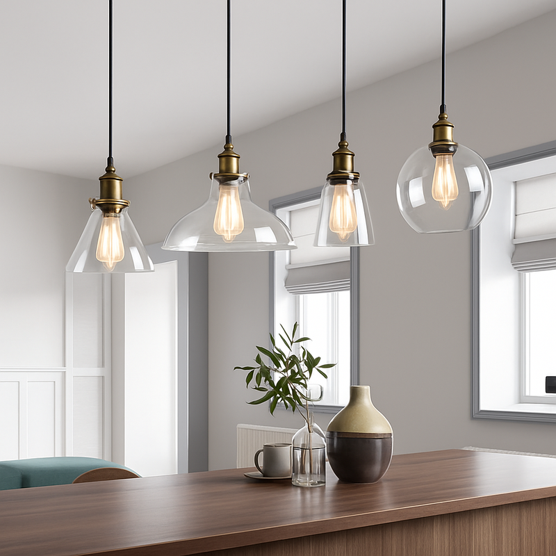 suspension vintage nordique en verre industriel pour bar