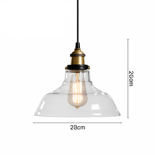 suspension vintage nordique en verre industriel pour bar - vue 9 sur 30