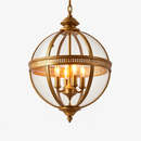 Suspension Vintage Plafonnier Fer Forgé Verre Américain
