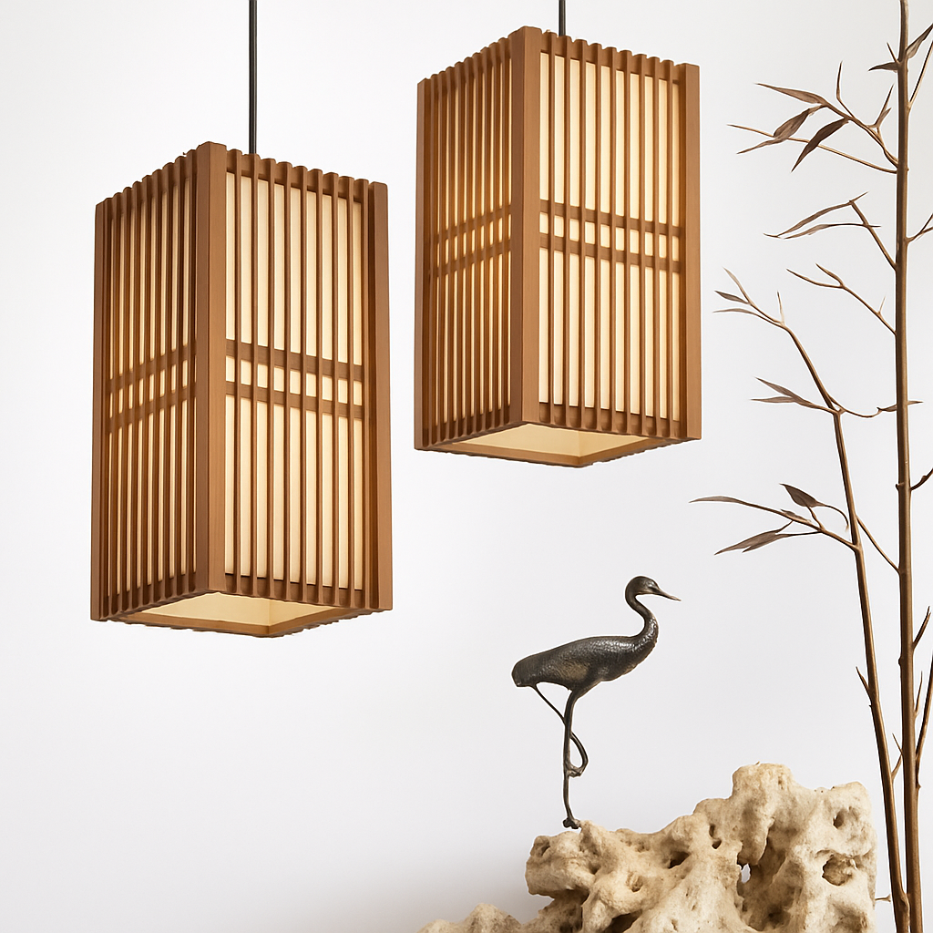 suspension zen bois vintage japonais - vue 4 sur 8