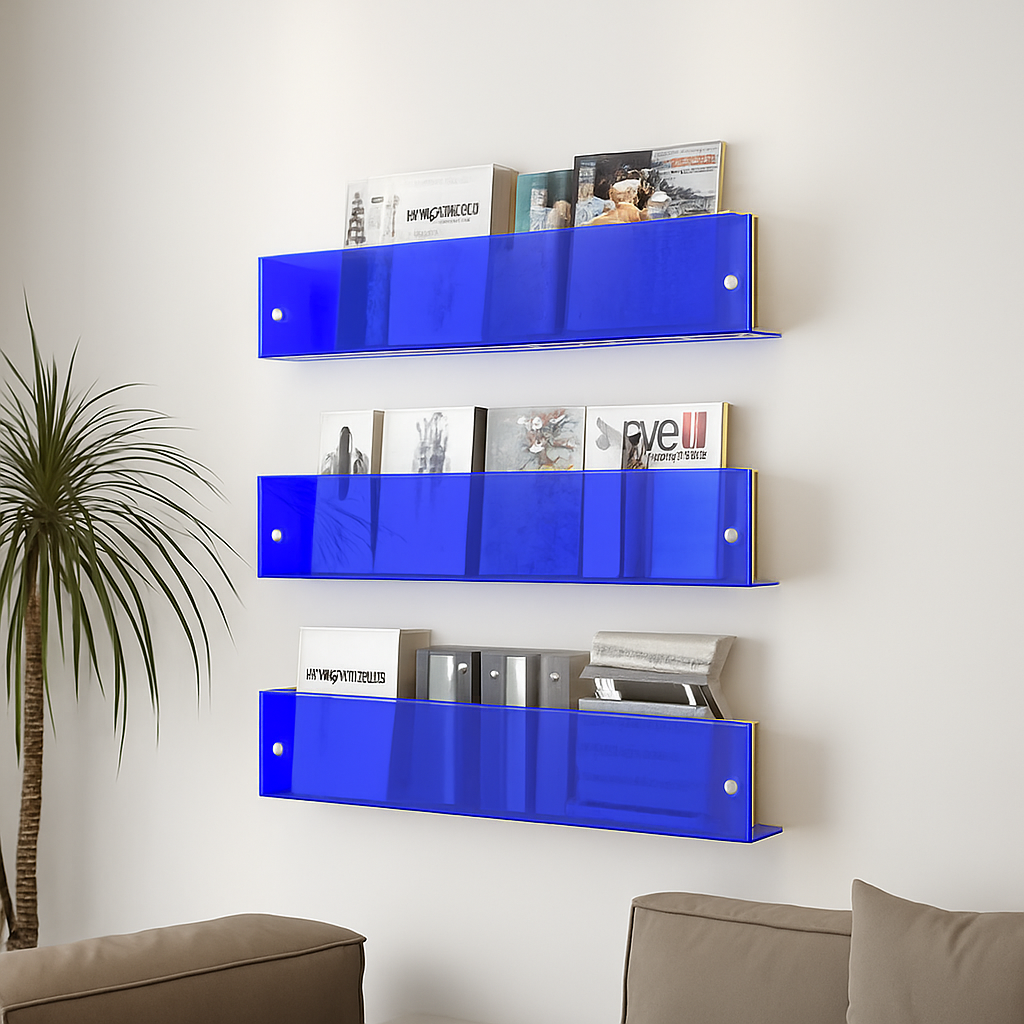 étagère murale en acrylique pour livres magazines et journaux enfants - vue 4 sur 11