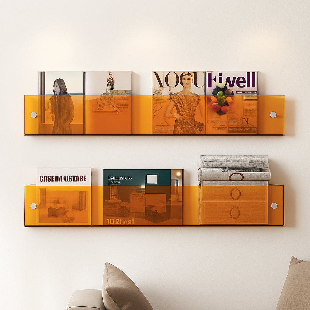 étagère murale en acrylique pour livres magazines et journaux enfants - vue 8 sur 11
