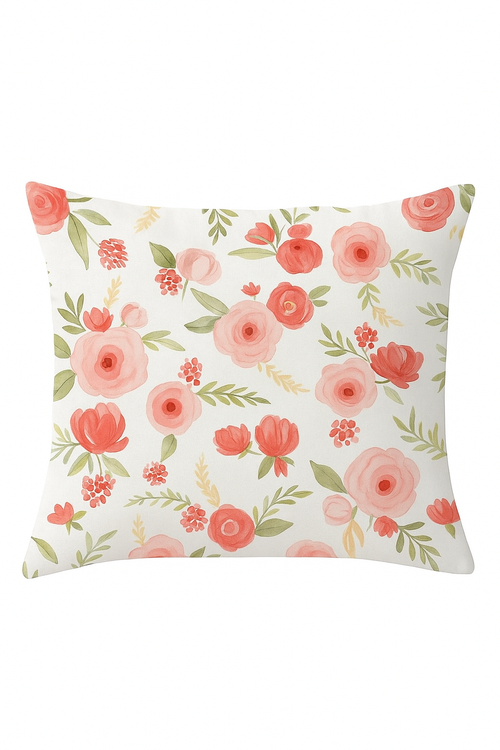 taie d'oreiller carrée fleurs 45 cm x 45 cm